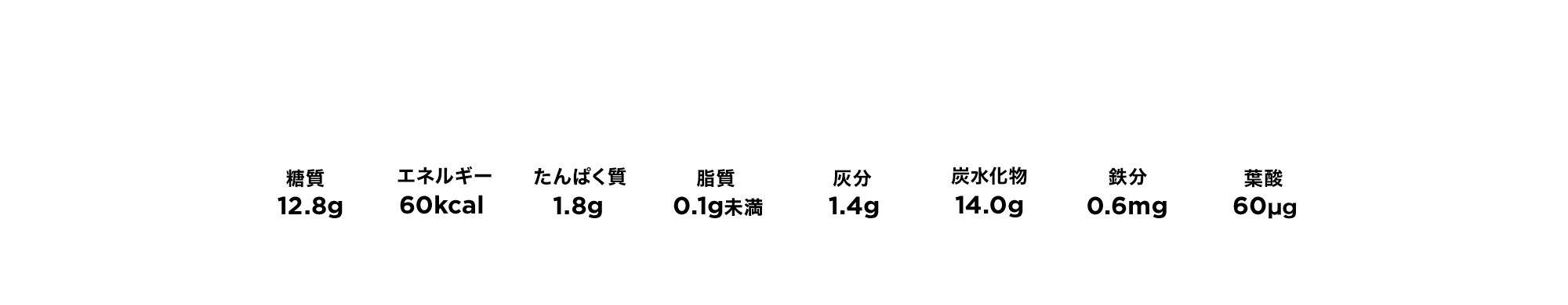 “D.J.”1本あたりの栄養成分含有量