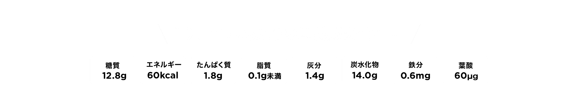 “D.J.”1本あたりの栄養成分含有量