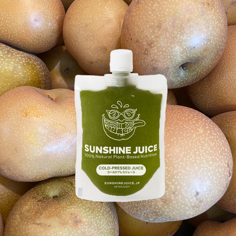 Seasonal juice pear and basil is ready SUNSHINE JUICE