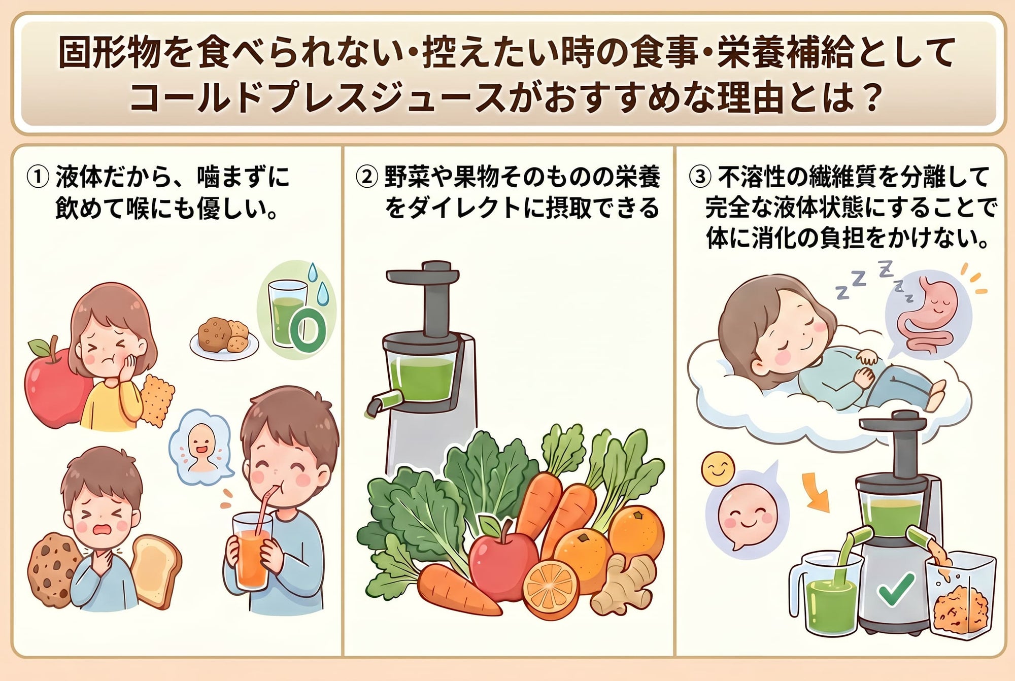 Why is cold-pressed juice recommended as a meal or nutritional supplement when you can't or want to avoid eating solid foods?